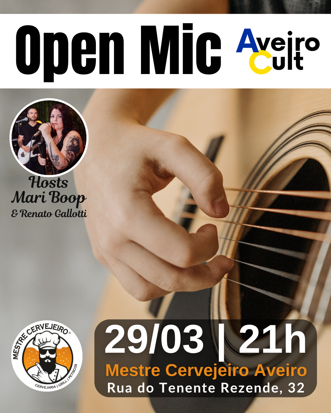 Aveiro Cult celebra 6 anos com edição especial do Open Mic no Mestre Cervejeiro